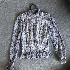 High neck snakeskin blouse